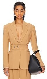 Shona Joy Irena Blazer With Belt In Wheat at Revolve