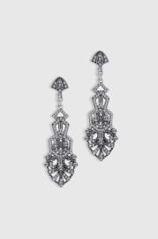 Shop 1920s Jewelry - Vintage Crystal Studded Earrings BABEYOND at Babeyond