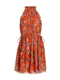 Shop ALC Abstract-Print Drawstring Minidress at Saks Fifth Avenue