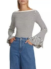 Shop ALC Aster Striped Bell-Sleeve Top at Saks Fifth Avenue