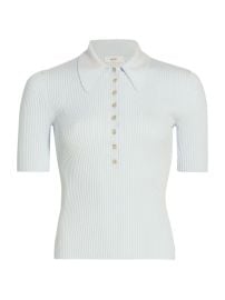 Shop ALC Atlas Rib-Knit Polo Tee at Saks Fifth Avenue