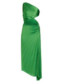 Shop ALC Dahlia Pleated Satin One-Shoulder Midi-Dress at Saks Fifth Avenue