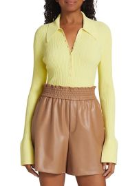 Shop ALC Eleanor Rib-Knit Shirt at Saks Fifth Avenue