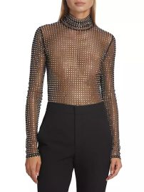 Shop ALC James Rhinestone Mesh Top at Saks Fifth Avenue