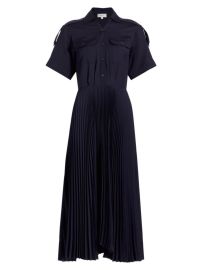 Shop ALC Liam Pleated Midi-Dress Saks Fifth Avenue at Saks Fifth Avenue