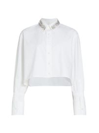 Shop ALC Monica II Embellished Cropped Shirt at Saks Fifth Avenue