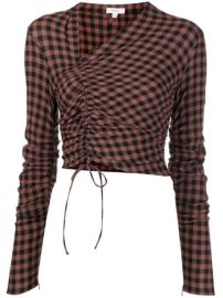 Shop ALC Oryn check-print top with Express Delivery - at Farfetch