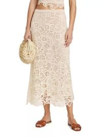 Shop ALC Shay Geometric Lace Cotton Midi Skirt at Saks Fifth Avenue