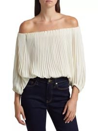 Shop ALC Sienna Pleated Off-The-Shoulder Blouse at Saks Fifth Avenue