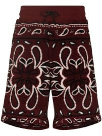 Shop AMIRI bandana print fleece track shorts with Express Delivery - at Farfetch