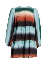 Shop AMUR Tiered Crepe Mini-Dress at Saks Fifth Avenue