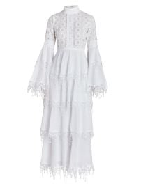 Shop ANDREW GN Tiered Eyelet amp Swiss Dot Maxi Dress at Saks Fifth Avenue