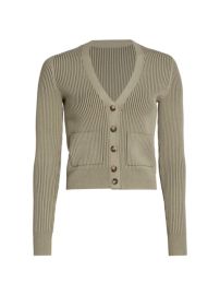 Shop ANINE BING Layla Ribbed Two-Tone Cardigan at Saks Fifth Avenue