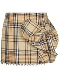 Shop AREA Heart Bow check-pattern miniskirt with Express Delivery - at Farfetch