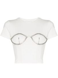 Shop AREA crystal bustier cup T-shirt with Express Delivery - at Farfetch