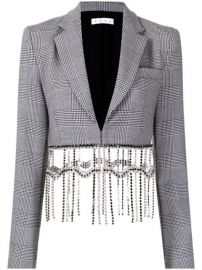 Shop AREA crystal strand-embellished blazer with Express Delivery - at Farfetch