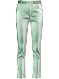 Shop AREA metallic-finish straight-leg trousers with Express Delivery - at Farfetch