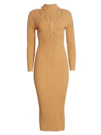 Shop Acler Collins Rib Twist Midi Dress at Saks Fifth Avenue