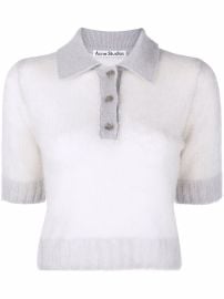 Shop Acne Studios sheer knitted polo shirt with Express Delivery - at Farfetch