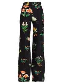 Shop Adam Lippes Floral Silk-Wool Trousers at Saks Fifth Avenue