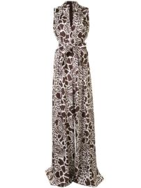 Shop Adam Lippes animal-print tie-waist jumpsuit with Express Delivery - at Farfetch