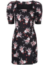 Shop Adam Lippes floral-print puff-sleeve mini dress with Express Delivery - at Farfetch