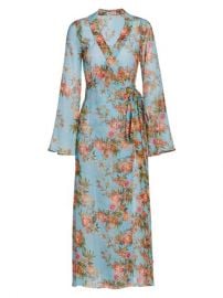 Shop Adriana Iglesias Alessandra Floral Silk Wrap Robe at Saks Fifth Avenue