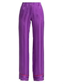 Shop Adriana Iglesias Olbia Piped Silk Pants at Saks Fifth Avenue