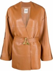 Shop Aeron Bocon belted leather coat with Express Delivery - at Farfetch