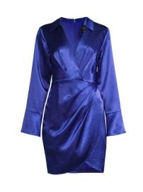 Shop Aidan by Aidan Mattox Draped Satin Shirtdress at Saks Fifth Avenue