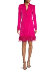 Shop Aidan by Aidan Mattox Feather-Trim Tuxedo Dress at Saks Fifth Avenue