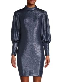 Shop Aidan by Aidan Mattox Mockneck Long-Sleeve Dress at Saks Fifth Avenue