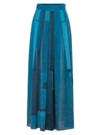 Shop Akris Window-Print Pleated Voile Maxi Skirt at Saks Fifth Avenue