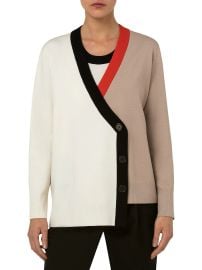 Shop Akris punto Asymmetric Colorblock Cardigan at Saks Fifth Avenue
