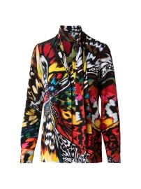 Shop Akris punto Printed amp Tie-Neck Blouse at Saks Fifth Avenue