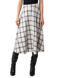 Shop Akris punto WIndowpane Check Midi A-Line Skirt at Saks Fifth Avenue