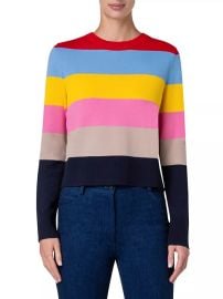 Shop Akris punto Wool Colorblock Crewneck Sweater at Saks Fifth Avenue