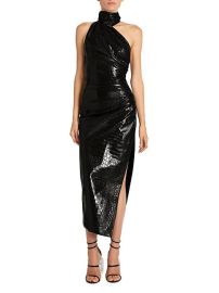 Shop Alaa Crocodile-Embossed Faux-Leather Body-Con Dress at Saks Fifth Avenue