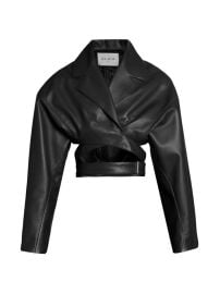 Shop Alaa Cropped Wrap Leather Jacket at Saks Fifth Avenue