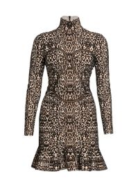 Shop Alaa Leopard-Print Bodice-Outlined Minidress at Saks Fifth Avenue