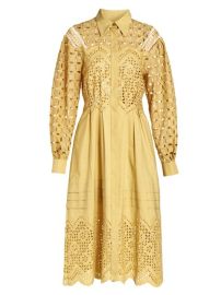 Shop Alberta Ferretti Sangallo Eyelet Shirtdress at Saks Fifth Avenue