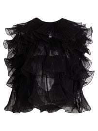 Shop Alberta Ferretti Sleeveless Ruffle Chiffon Blouse at Saks Fifth Avenue