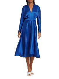 Shop Alejandra Alonso Rojas V-Neck Faux Wrap Silk Dress at Saks Fifth Avenue