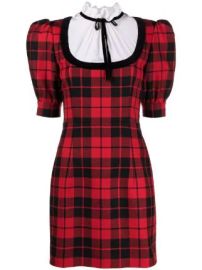 Shop Alessandra Rich tartan check print wool dress with Express Delivery - at Farfetch