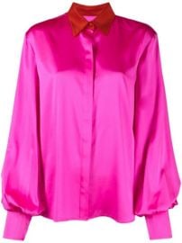 Shop Alex Perry contrast collar satin blouse with Express Delivery - at Farfetch