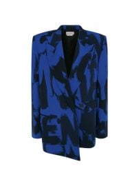 Shop Alexander McQueen Asymmetric Graffiti-Logo Wrap Blazer at Saks Fifth Avenue