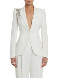 Shop Alexander McQueen Embellished Peaked Single-Button Blazer at Saks Fifth Avenue