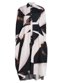 Shop Alexander McQueen Graphic Brushstroke Maxi Shirtdress at Saks Fifth Avenue