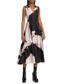 Shop Alexander McQueen Graphic Brushstroke Midi-Dress at Saks Fifth Avenue