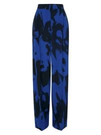 Shop Alexander McQueen High-Waisted Wide-Leg Graffiti-Logo Trousers at Saks Fifth Avenue